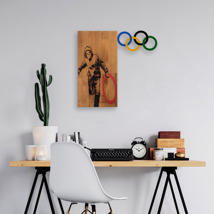 Wallity Banksy - 14 Escultura de pared de madera y metal Wallity Banksy - 14 Escultura de pared de madera y metal